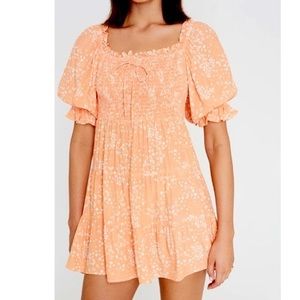 Faithful the brand orange mini dress XS great condition! worn once